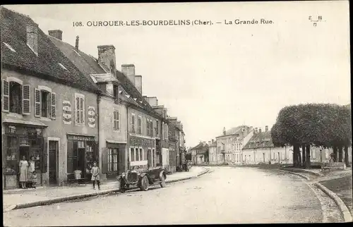 Ak Ourouer les Bourdelins Cher, La Grande Rue