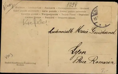 Ak Krefeld am Niederrhein, Tribüne am Ostwall, Ehrendamen den Kaiser erwartend