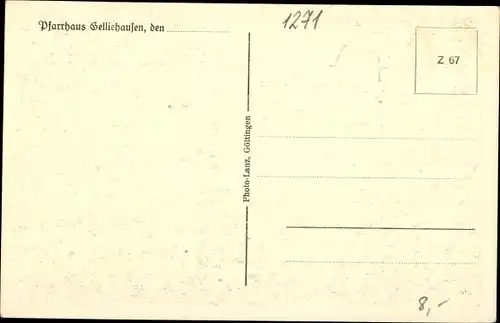 Ak Gelliehausen Gleichen Landkreis Göttingen, Pfarrhaus