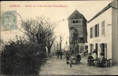 Ak Sannois Val d'Oise, Entrée de la Buvette des Vieux Moulins