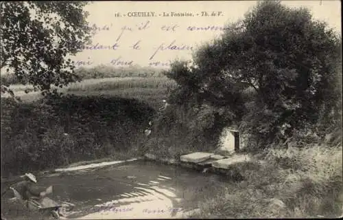 Ak Coeuilly Val de Marne, La Fontaine, Quelle