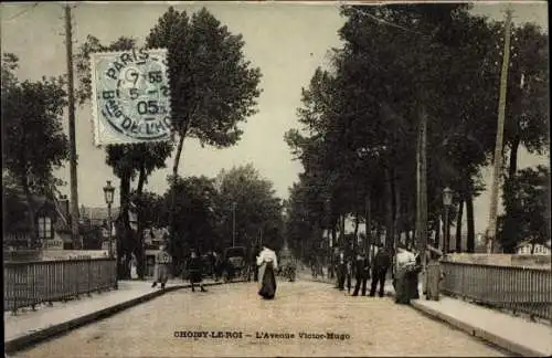 Ak Choisy le Roi Val de Marne, L'Avenue Victor Hugo