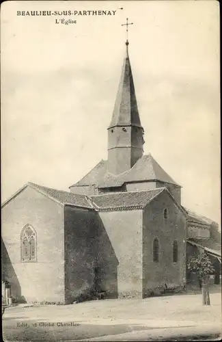 Ak Beaulieu sous Parthenay Deux Sèvres, L'Église