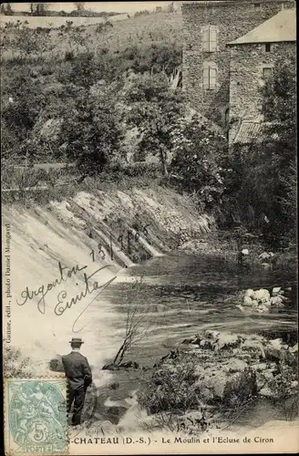 Ak Argenton Château Deux Sèvres, Le Moulin et l'Ecluse de Ciron