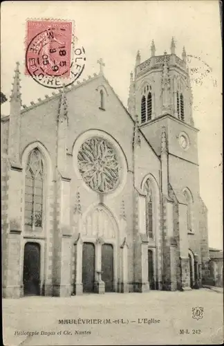 Ak Maulevrier Maine et Loire, L'Eglise, Kirche, Fensterrose