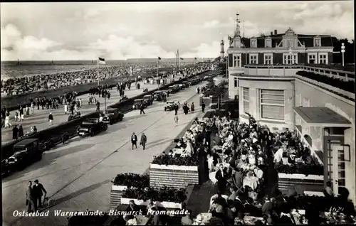 Ak Warnemünde Rostock in Mecklenburg, Bismarckpromenade