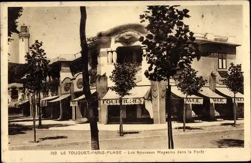 Ak Le Touquet Paris Plage Pas de Calais, Les Nouveaux Magasins dans la Foret