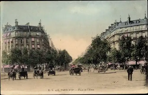 Ak Paris XVI. Passy, Place de l'Alma