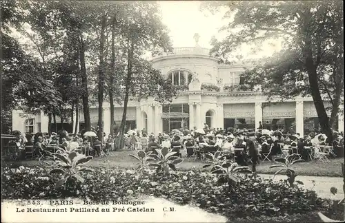 Ak Paris XVI. Passy, Bois de Boulogne, Restaurant Paillard, Pré Catelan