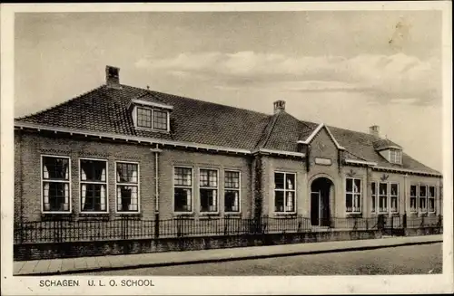 Ak Schagen Nordholland Niederlande, U.L.O. School, Schule