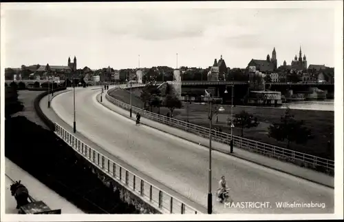 Ak Maastricht Limburg Niederlande, Wilhelminabrug, Brücke, Stadtansicht