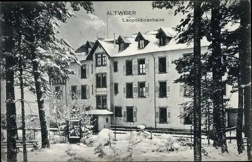 Ak Aubure Altweier Elsass Haut Rhin, Leopoldinenheim, Winter