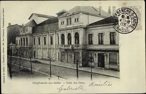 Ak Villefranche sur Saone Rhône, Salle des Fetes