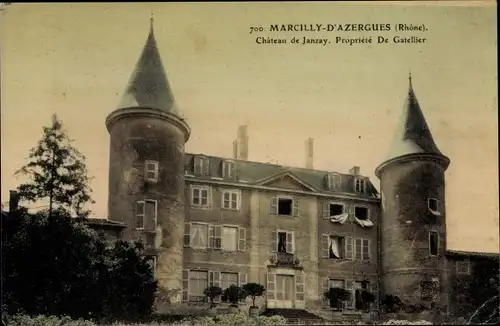 Ak Marcilly d'Azergues Rhône, Chateau de Janzay, Propr. de Gatellier