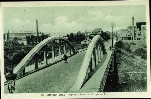 Ak Armentières Nord, Nouveau Pont de Nieppe