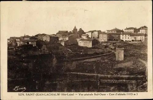 Ak Saint Jean Lachalm Haute Loire, Vue générale