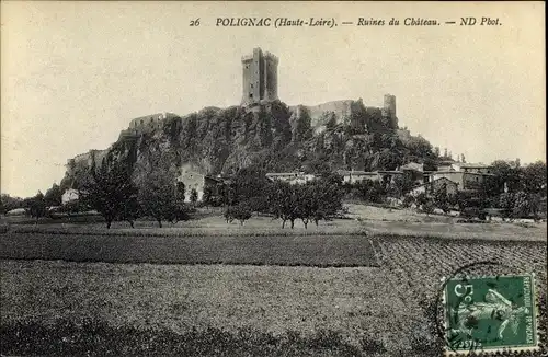 Ak Polignac Haute Loire, Ruines du Château