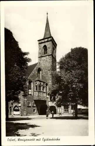 Foto Ak Erfurt in Thüringen, Wenigemarkt mit Egidienkirche