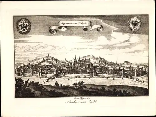 Künstler Ak Aachen in Nordrhein Westfalen, Ortsansicht um 1830