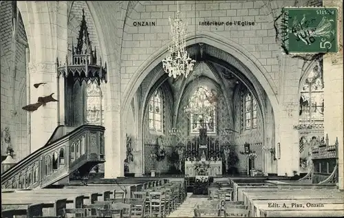 Ak Onzain Loir et Cher, Intérieur de l'Église