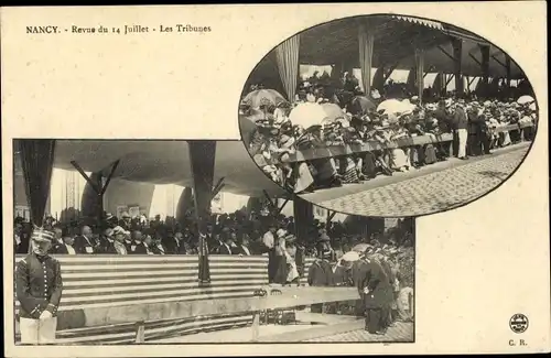 Ak Nancy Lothringen Meurthe et Moselle, Revue du 14 Juillet, Les Tribunes