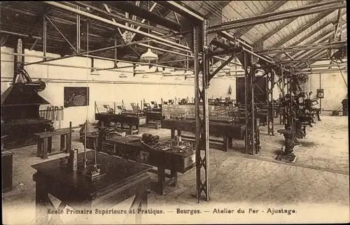 Ak Bourges Cher, École primaire supérieure et pratique, Atelier du Fer, Ajustage