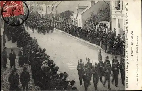 Ak Bourges Cher, Obsèques des Victimes, Explosion de 1907