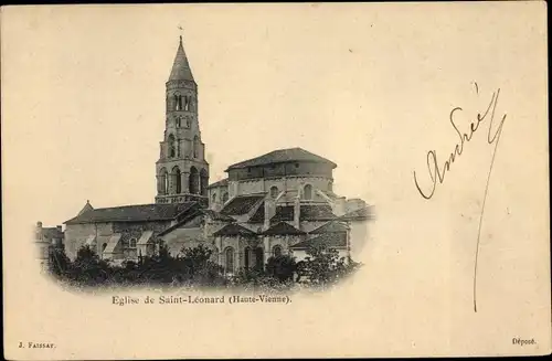 Ak Saint Léonard Haute Vienne, Église