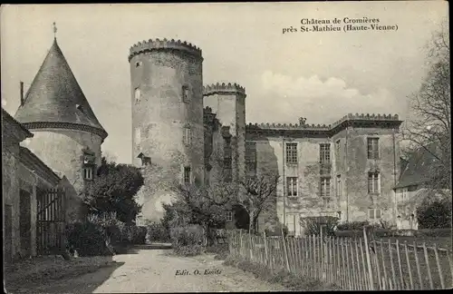 Ak St. Mathieu environs Haute Vienne, Chateau de Cromières