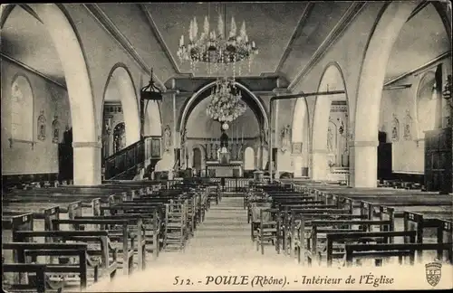 Ak Poule Rhône, Intérieur de l'Église