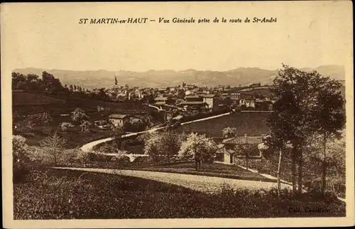 Ak St. Martin en Haut Rhône, Vue générale prise de la route de St. André