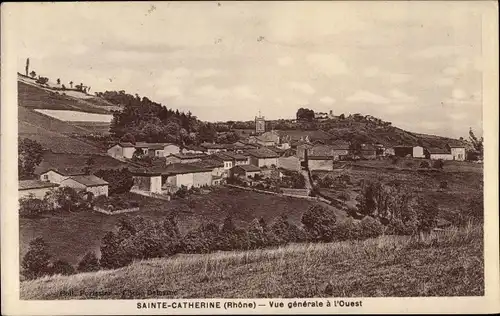 Ak Sainte Catherine Rhône, Vue générale à l'Ouest