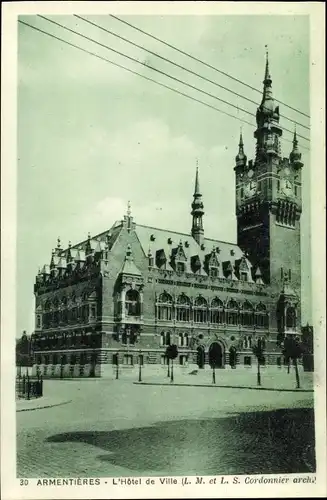 Ak Armentières Nord, L'Hôtel de Ville