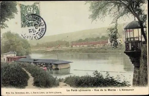 Ak La Ferté sous Jouarre Seine et Marne, Vue de la Marne, l'Abreuvoir