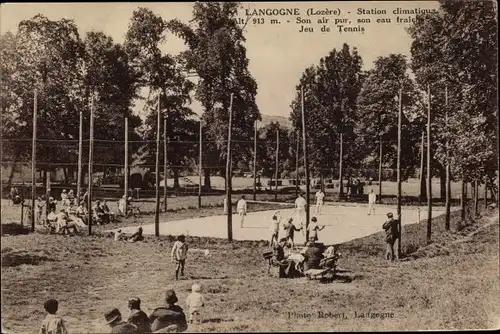 Ak Langogne  Lozère, Jeu de Tennis