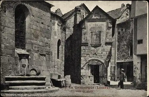 Ak La Canourgue  Lozère, Un coin de Place