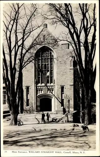 Ak Ithaca New York USA, Main Entrance, Willard Streight Hall, Cornell