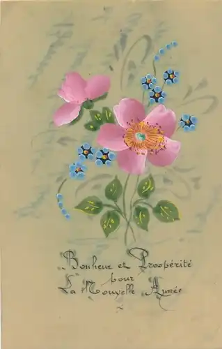 Zelluloid Ak Blumenblüte, Vergissmeinnicht