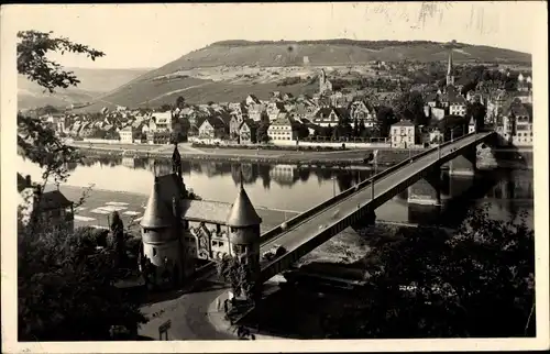 Ak Traben Trarbach Rheinland Pfalz, Panorama mit Brückenschenke