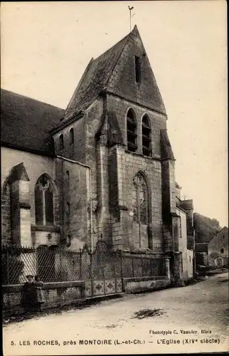 Ak Montoire Loir et Cher, L'Église, les Roches