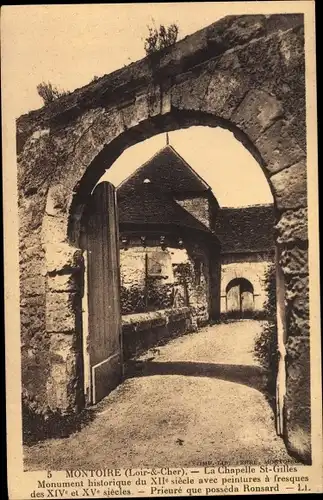 Ak Montoire Loir et Cher, La Chapelle Saint Giles