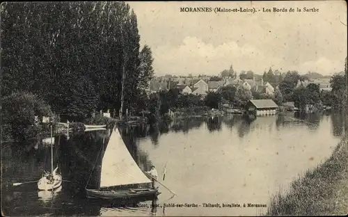 Ak Morannes Maine et Loire, Les Bords de la Sarthe