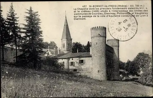 Ak St. Bonnet le Froid Rhône, Chapelle, Chateau