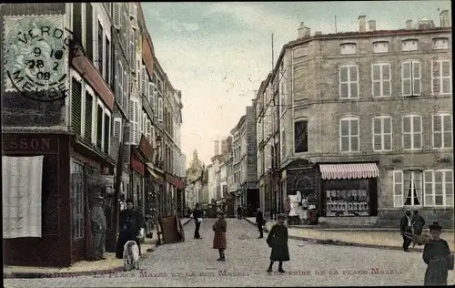 Ak Verdun Lothringen Meuse, La Place Mazel, Geschäfte