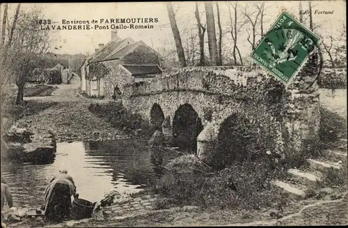 Ak La Vanderie Seine et Marne, Pont Gallo Romain