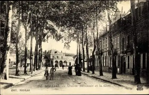 Ak Moulins Allier, Avenue Nationale, Gare