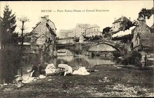 Ak Mende Lozère, Pont Notre Dame et Grand Séminaire