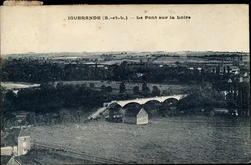 Ak Iguerande Saône et Loire, Le Pont sur la Loire