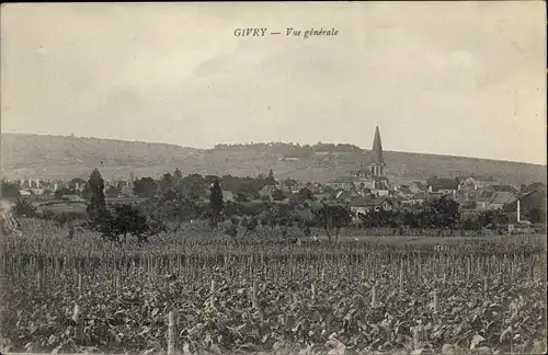 Ak Givry Saône et Loire, Vue générale