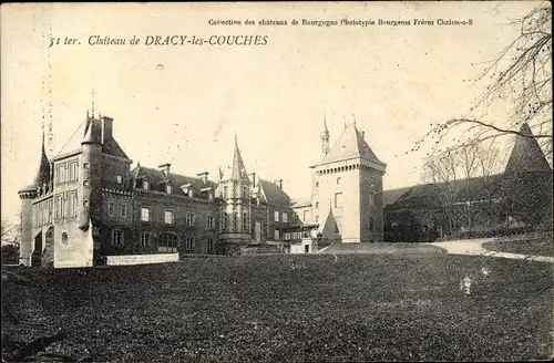 Ak Dracy les Couches Saône et Loire, Vue du Château